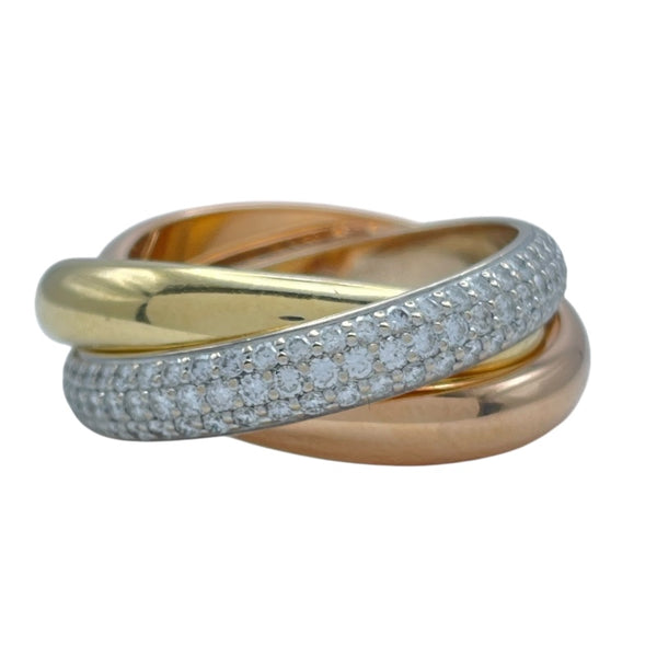 カルティエ Cartier トリニティダイヤリング ゴールド/ホワイトゴールド/ピンクゴールド 750 ダイヤモンド ジュエリー