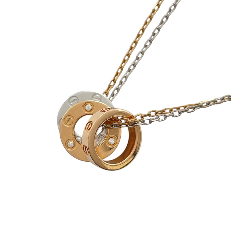カルティエ Cartier ラブスリーフープネックレス ピンクゴールド/ホワイトゴールド 750 ジュエリー