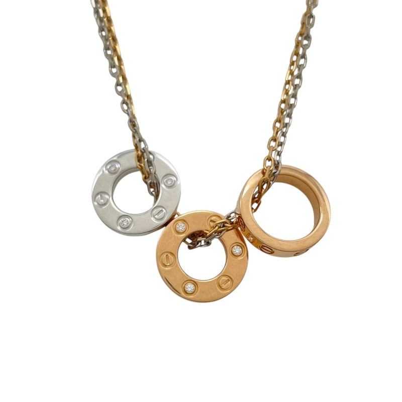 カルティエ Cartier ラブスリーフープネックレス ピンクゴールド/ホワイトゴールド 750 ジュエリー