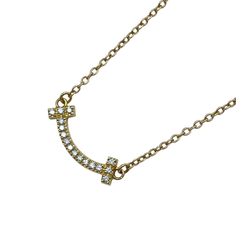 ティファニー TIFFANY＆CO Tスマイルダイヤネックレスミニ ゴールド Au750 ジュエリー