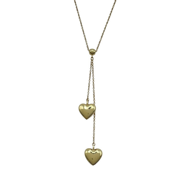 ティファニー TIFFANY＆CO ダブルドロップハートネックレス ゴールド 750 ジュエリー