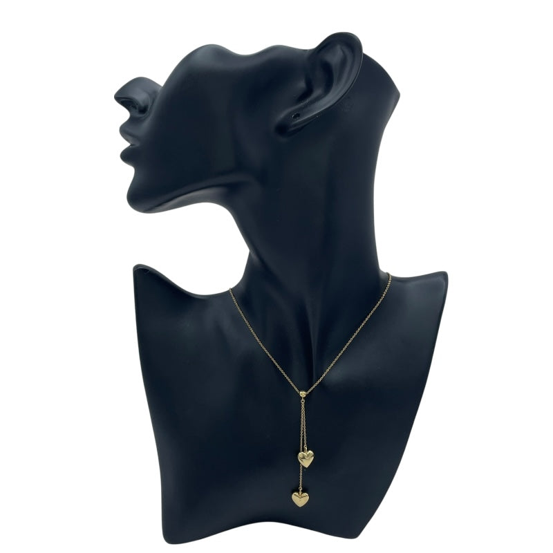 ティファニー TIFFANY＆CO ダブルドロップハートネックレス ゴールド 750 ジュエリー