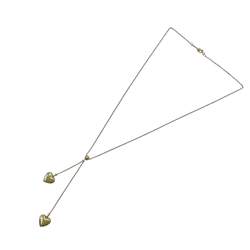 ティファニー TIFFANY＆CO ダブルドロップハートネックレス ゴールド 750 ジュエリー