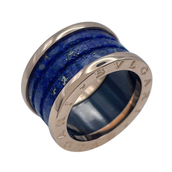 ブルガリ BVLGARI ビーゼロワンリング４バンド(M) ピンクゴールド Au750 ラピスラズリ ジュエリー