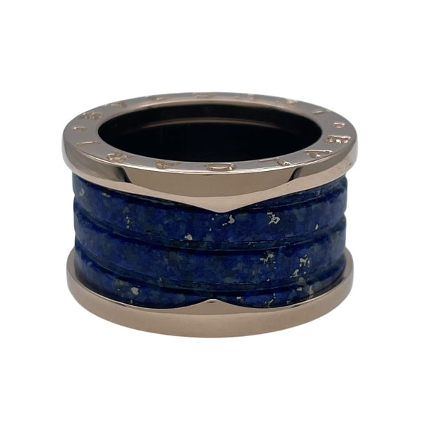 ブルガリ BVLGARI ビーゼロワンリング４バンド(M) ピンクゴールド Au750 ラピスラズリ ジュエリー