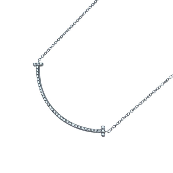 ティファニー TIFFANY＆CO Tスマイルダイアネックレススモール ホワイトゴールド ホワイトゴールド ジュエリー