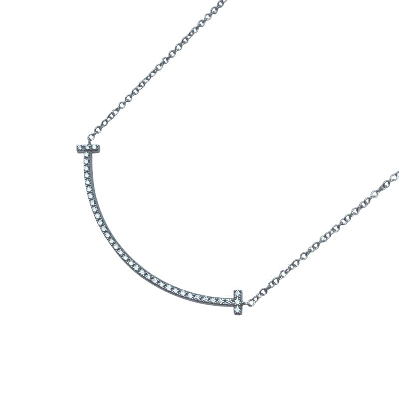 ティファニー TIFFANY＆CO Tスマイルダイアネックレススモール ホワイトゴールド Au750 ダイヤモンド ジュエリー