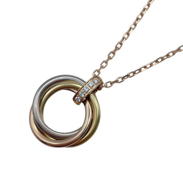 Cartier カルティエ 750 ダイヤモンド トリニティ ネックレス カルティエ CARTIER カルティエ 750 18金スリーゴールド トリニティ