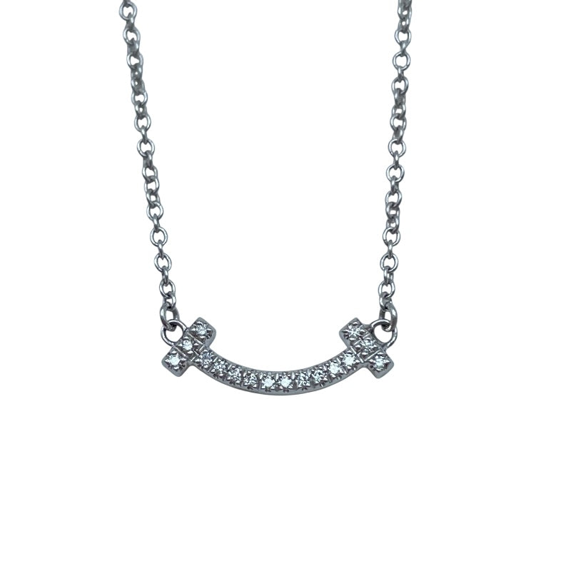 ティファニー TIFFANY＆CO Tスマイルダイヤネックレスミニ ホワイトゴールド Au750 ダイヤモンド ジュエリー