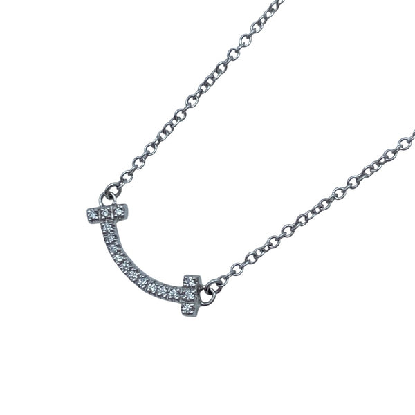 ティファニー TIFFANY＆CO Tスマイルダイヤネックレスミニ ホワイトゴールド K18WG ジュエリー