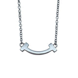 ティファニー TIFFANY＆CO Tスマイルダイヤネックレスミニ ホワイトゴールド Au750 ダイヤモンド ジュエリー