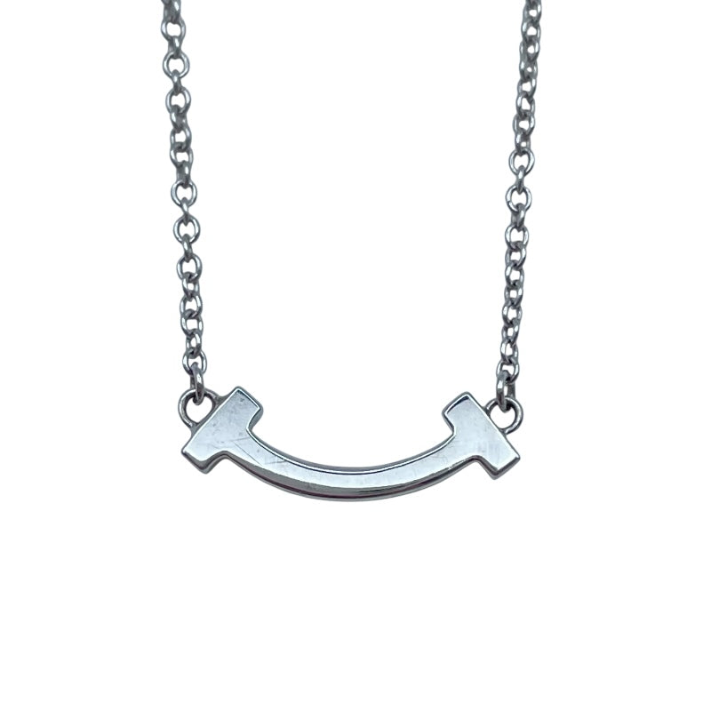 ティファニー TIFFANY＆CO Tスマイルダイヤネックレスミニ ホワイトゴールド Au750 ダイヤモンド ジュエリー