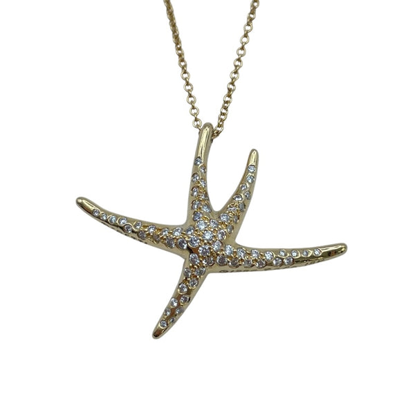 ティファニー TIFFANY＆CO スターフィッシュダイヤネックレス ゴールド K18YG ジュエリー