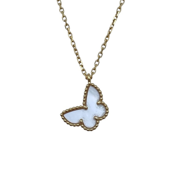 ヴァンクリーフ＆アーペル Van Cleef & Arpels スウィートアルハンブラパピヨンネックレス ゴールド Au750 マザー オブ パール ジュエリー