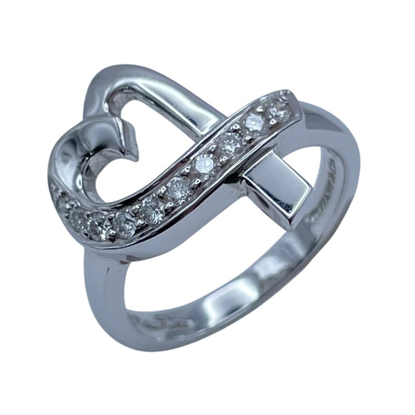 ティファニー TIFFANY＆CO ラヴィングハートダイヤリング ホワイトゴールド K18WG ジュエリー