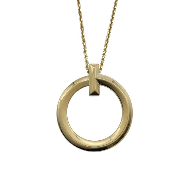 ティファニー TIFFANY＆CO Tワンサークルネックレスラージ ゴールド K18YG ジュエリー