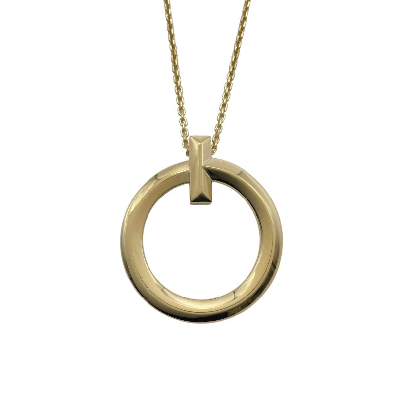 ティファニー TIFFANY＆CO Tワンサークルネックレスラージ ゴールド Au750 ジュエリー
