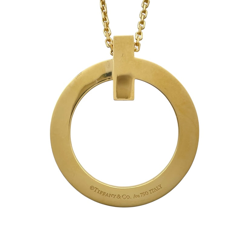 ティファニー TIFFANY＆CO Tワンサークルネックレスラージ ゴールド Au750 ジュエリー