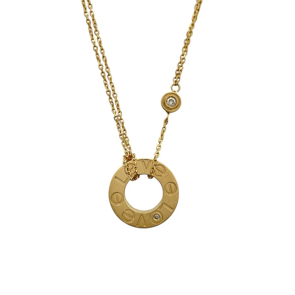 カルティエ Cartier タブサークルネックレス２Pダイヤ ゴールド 750 ダイヤモンド ジュエリー