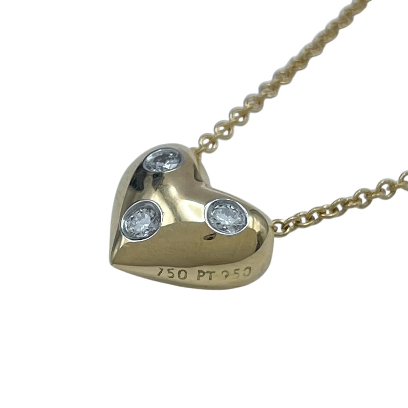 ティファニー TIFFANY＆CO ハートネックレス ゴールド/プラチナ 750/Pt950 ダイヤモンド ジュエリー