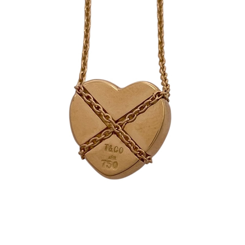 ティファニー TIFFANY＆CO クロスチェーン ハートネックレス K18YG ジュエリー
