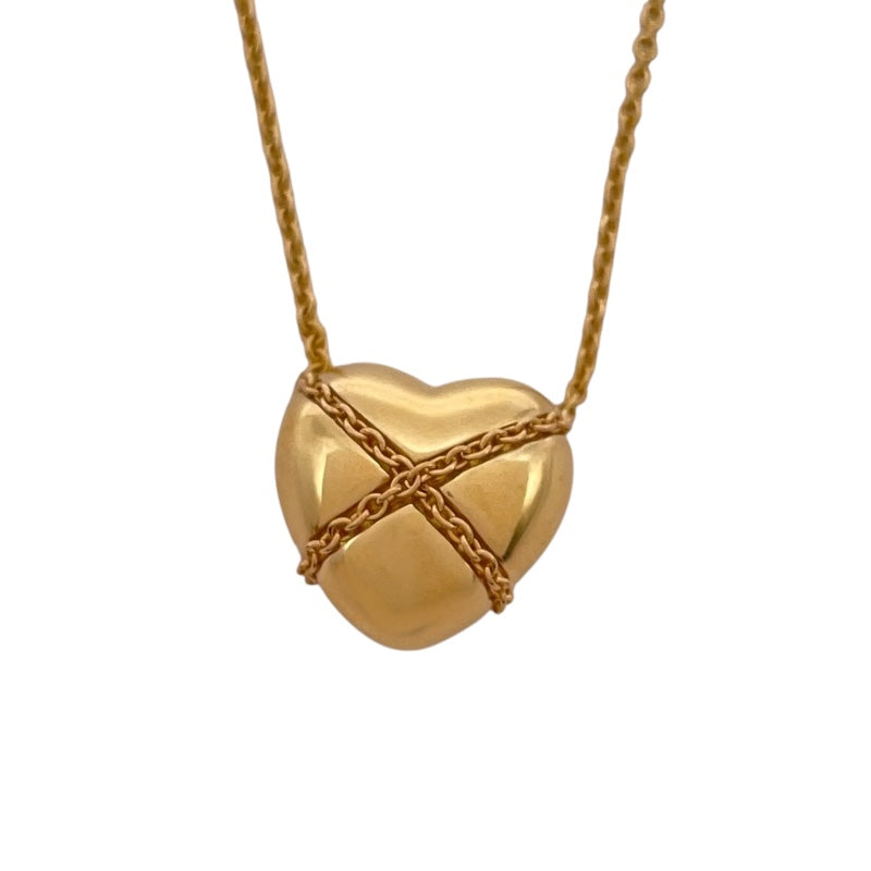 ティファニー TIFFANY＆CO クロスチェーン ハートネックレス K18YG ジュエリー