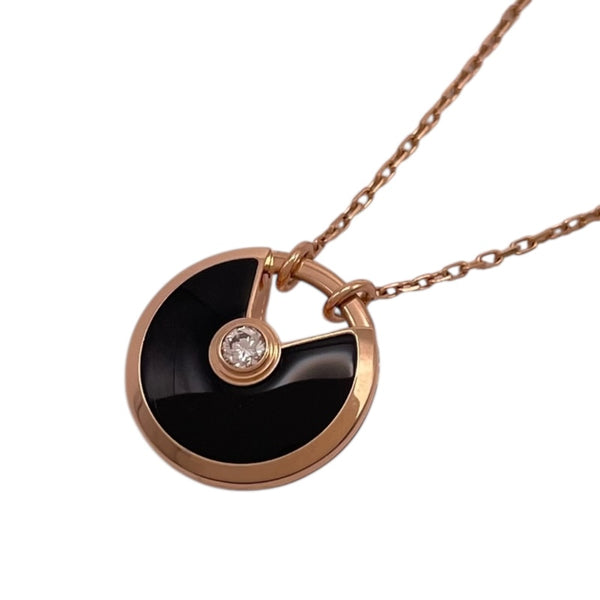 カルティエ Cartier アミュレット ドゥ カルティエ ネックレス K18PG ダイヤモンド オニキス ジュエリー