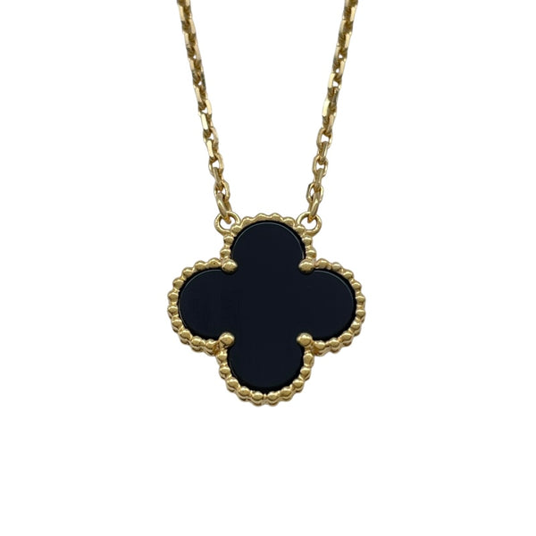 ヴァンクリーフ＆アーペル Van Cleef & Arpels ヴィンテージアルハンブラネックレス　オニキス ゴールド Au750 オニキス ジュエリー