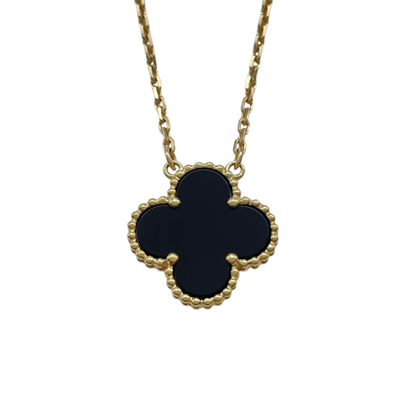 ヴァンクリーフ＆アーペル Van Cleef & Arpels ヴィンテージアルハンブラネックレス　オニキス ゴールド Au750 オニキス ジュエリー