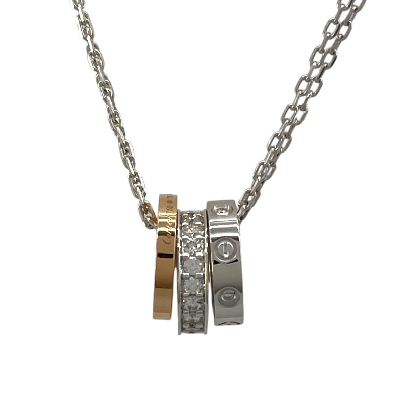 カルティエ Cartier ラブスリーフープ パヴェダイヤ ネックレス マルチカラー 750/ダイヤモンド ジュエリー