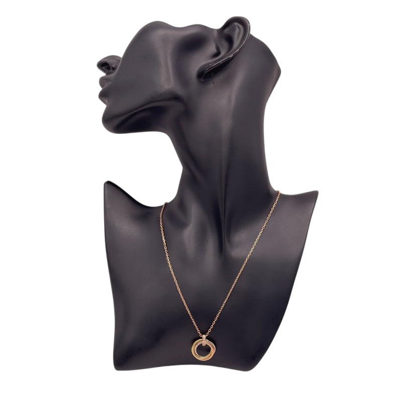 カルティエ Cartier トリニティ ダイヤネックレス ピンクゴールド×ホワイトゴールド×ゴールド Au750 ダイヤモンド ジュエリー
