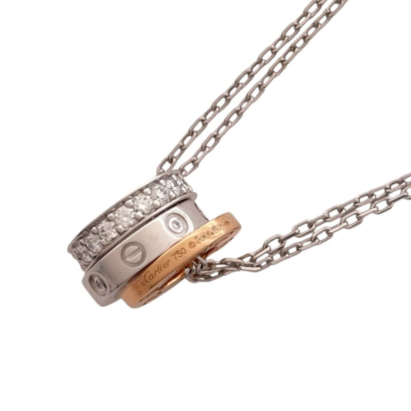 カルティエ Cartier ラブスリーフープ パヴェダイヤネックレス ホワイトゴールド 750 ダイヤモンド ジュエリー