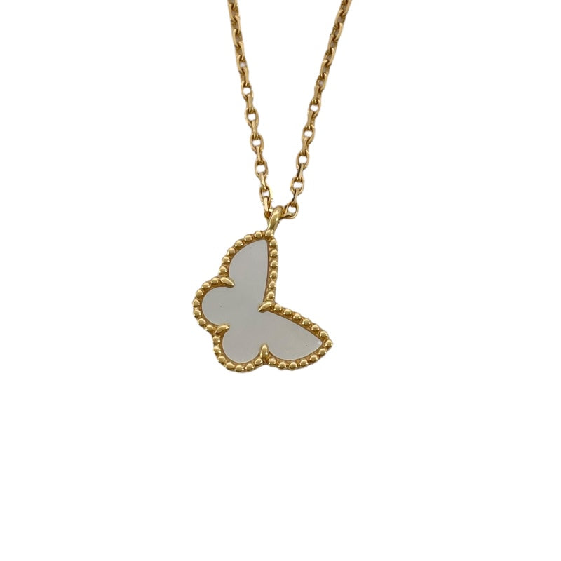ヴァンクリーフ＆アーペル Van Cleef & Arpels スウィート アルハンブラ パピヨン ネックレス イエローゴールド Au750 マザーオブパール ジュエリー