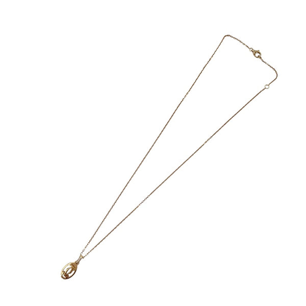 カルティエ Cartier ロゴドゥーブルダイヤネックレス ピンクゴールド Au750 ダイヤモンド ジュエリー