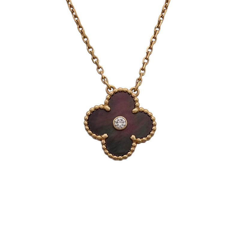 ヴァンクリーフ＆アーペル Van Cleef & Arpels ヴィンテージ アルハンブラネックレス ピンクゴールド Au750 ブラックマザーオブパール ジュエリー