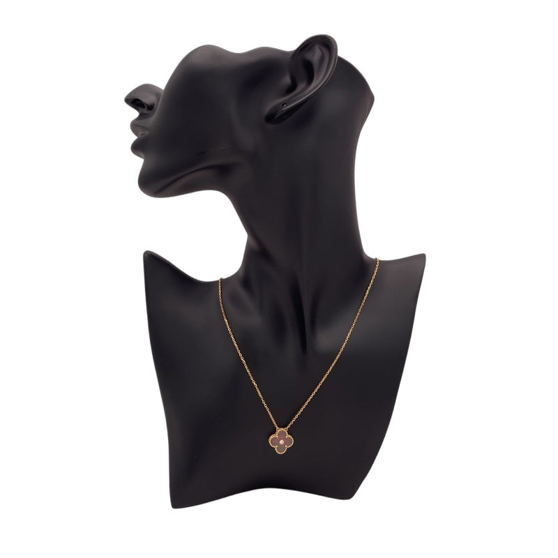 ヴァンクリーフ＆アーペル Van Cleef & Arpels ヴィンテージ アルハンブラネックレス ピンクゴールド Au750 ブラックマザーオブパール ジュエリー