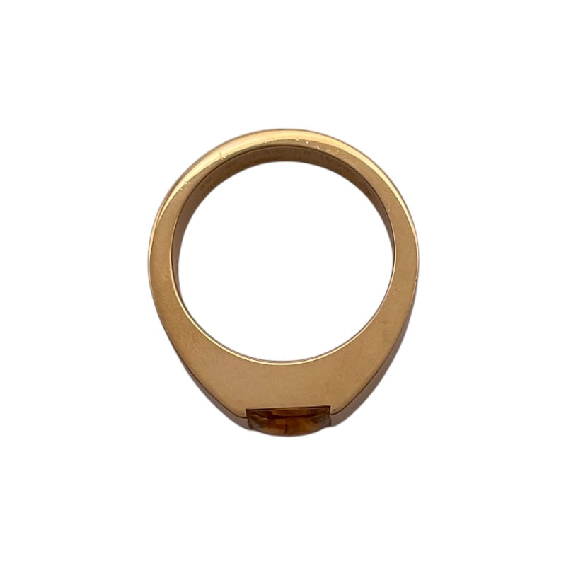 ゆ*え様 【美品/新品仕上げ済み】カルティエ Cartierタンク シトリン # Cartier（カルティエ） タンクシトリン リング 指輪 17号 18金 K18
