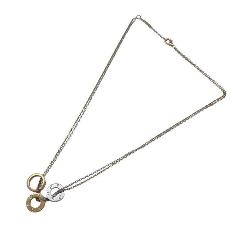 カルティエ Cartier ラブスリーフープ6Pダイヤネックレス ピンクゴールド/ホワイトゴールド Au750 ダイヤモンド ジュエリー