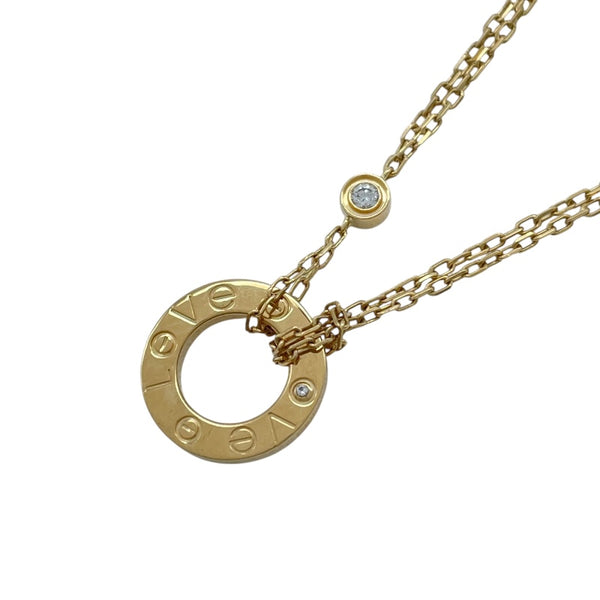 カルティエ Cartier ラブサークルネックレス2Pダイヤ ゴールド Au750 ダイヤモンド ジュエリー