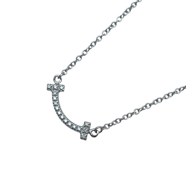 ティファニー TIFFANY＆CO Tスマイルダイヤネックレスミニ ホワイトゴールド K18WG ジュエリー