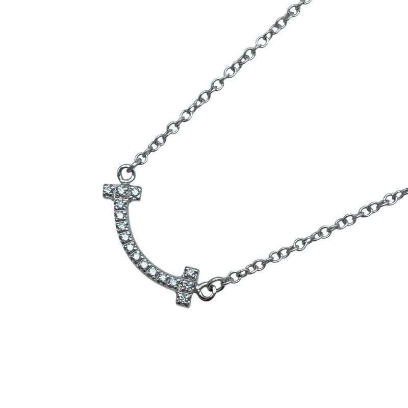 ティファニー TIFFANY＆CO Tスマイルダイヤネックレスミニ ホワイトゴールド K18WG ジュエリー