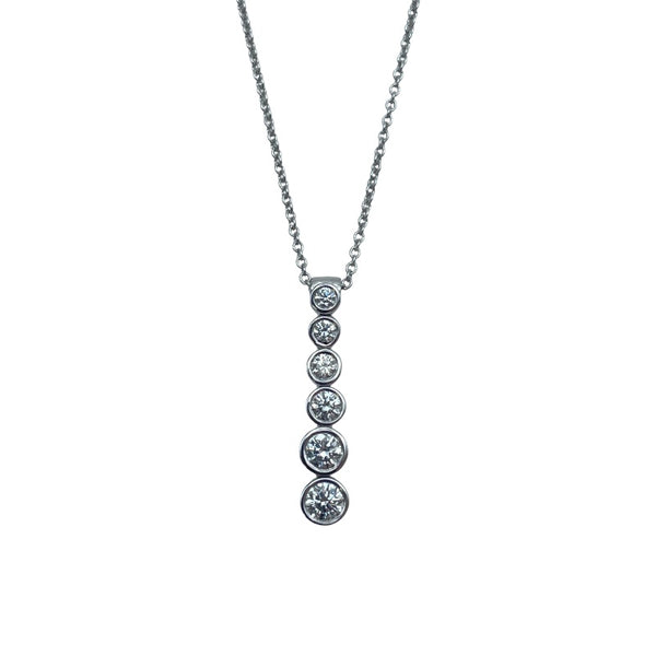 ティファニー TIFFANY＆CO ジャズグラジュエイテッドドロップネックレス プラチナ Pt950 ジュエリー