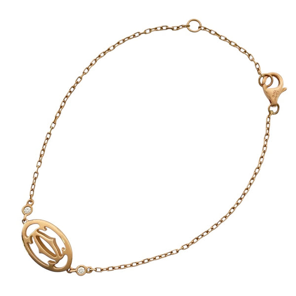 カルティエ Cartier ロゴドゥーブルCダイヤブレス ピンクゴールド 750 ダイヤモンド ジュエリー