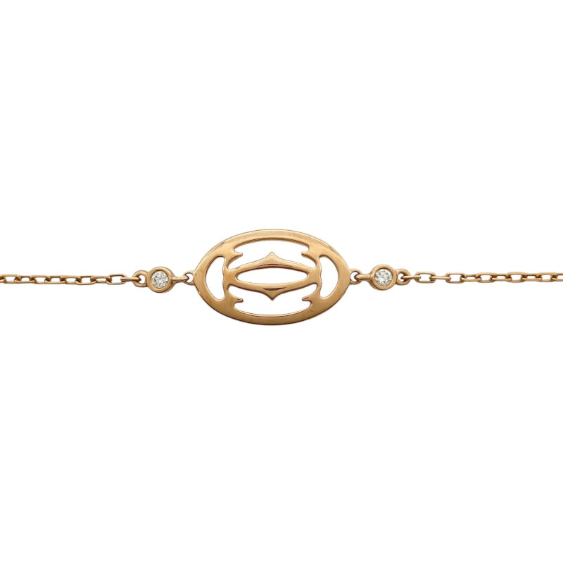 カルティエ Cartier ロゴドゥーブルCダイヤブレス ピンクゴールド 750 ダイヤモンド ジュエリー