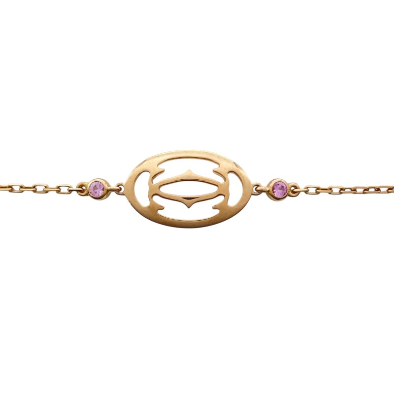 カルティエ Cartier ロゴドゥーブルCブレス ピンクゴールド 750 ピンクサファイア ジュエリー