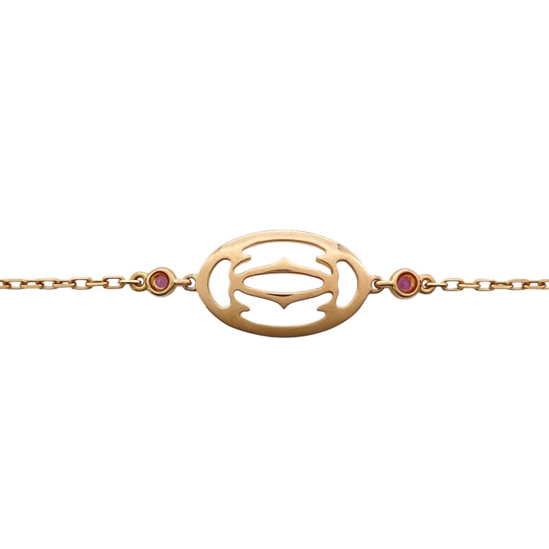 カルティエ Cartier ロゴドゥーブルCブレス ピンクゴールド 750 ピンクサファイア ジュエリー