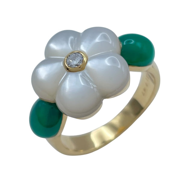 ヴァンクリーフ＆アーペル Van Cleef & Arpels コーラルカメリアリング ゴールド K18YG ジュエリー