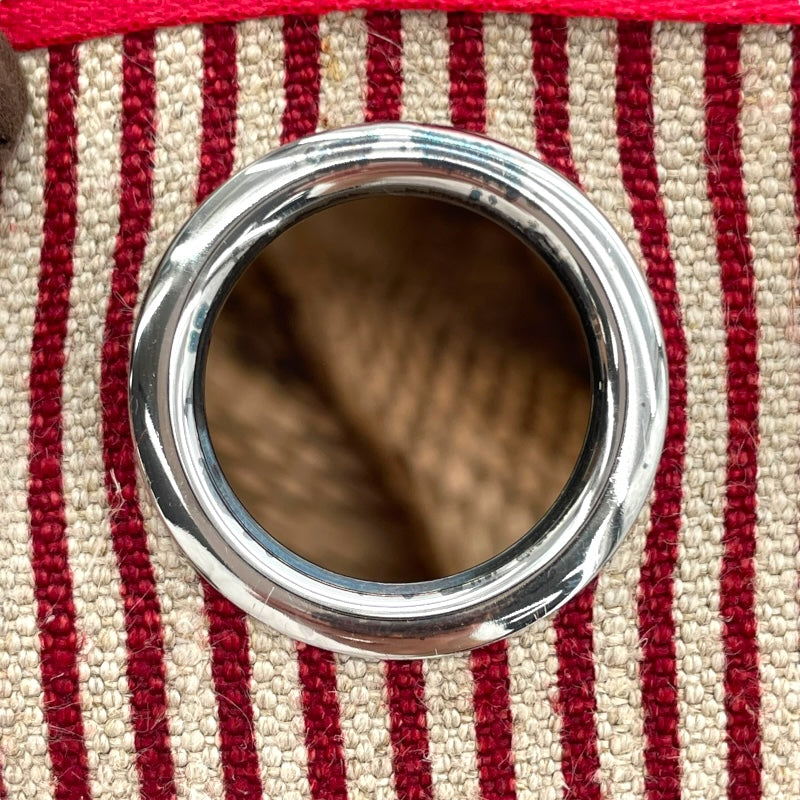 エルメス HERMES エールバッグジップキャビン50 D刻 ベージュ/レッド SV金具 トワルキャンプ/ハンター レディース ショルダーバッグ