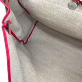 エルメス HERMES エールバッグジップキャビン50 D刻 ベージュ/レッド SV金具 トワルキャンプ/ハンター レディース ショルダーバッグ