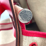 エルメス HERMES エールバッグジップキャビン50 D刻 ベージュ/レッド SV金具 トワルキャンプ/ハンター レディース ショルダーバッグ